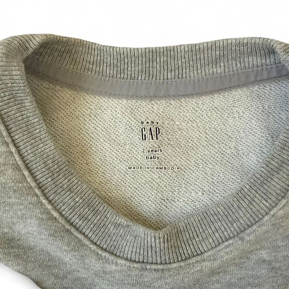 Gap Toddler Girl Gray Ruffle Lace Sweatshirt 2T | Cozy Pullover